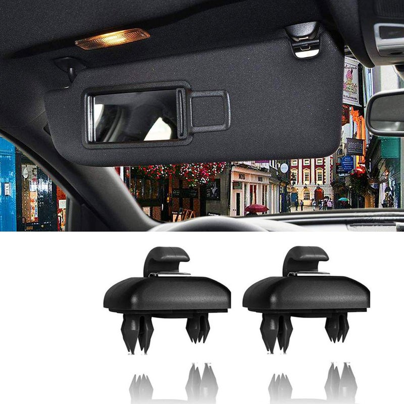 Emoly 2 Pack Portable Interior Sun Visor Hook Clip Bracket for Audi A1 A3 A4 A5 Q3 Q5(8E0 857 562) - Black - Image 1
